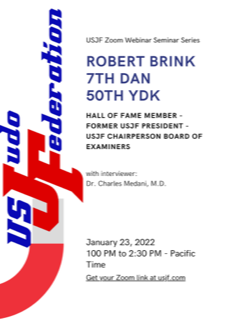 THIS SUNDAY: USJF Webinar with USJF Hall of Fame Member, Former President, and Chair of Board of Examiners Robert Brink – Sunday, January 23rd, at 4 PM Eastern Time