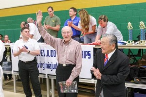 Tournament Director Michael Landstreet, D-Day Honoree Roy Englert, Sr., and Jim Takemori